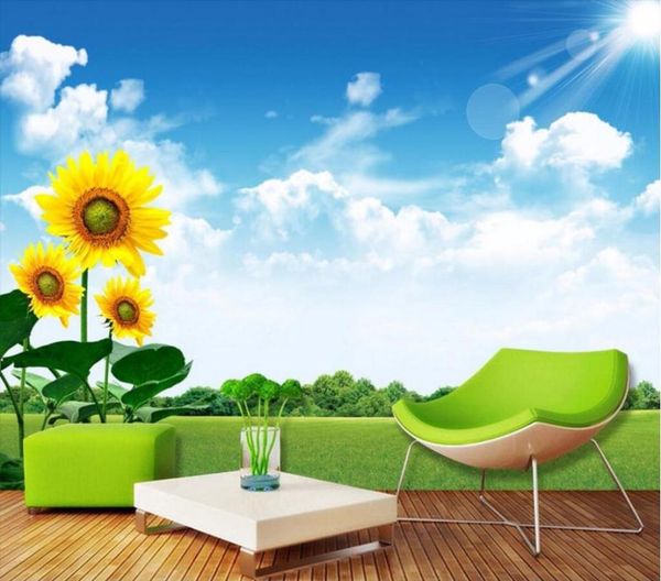 wallpapers custom mural 3d room wallpaper sunflower grass blue sky white cloud decoration painting wall murals for walls 3 d
wallpapers custom mural 3d room wallpaper sunflower grass blue sky white cloud decoration painting wall murals for walls 3 d