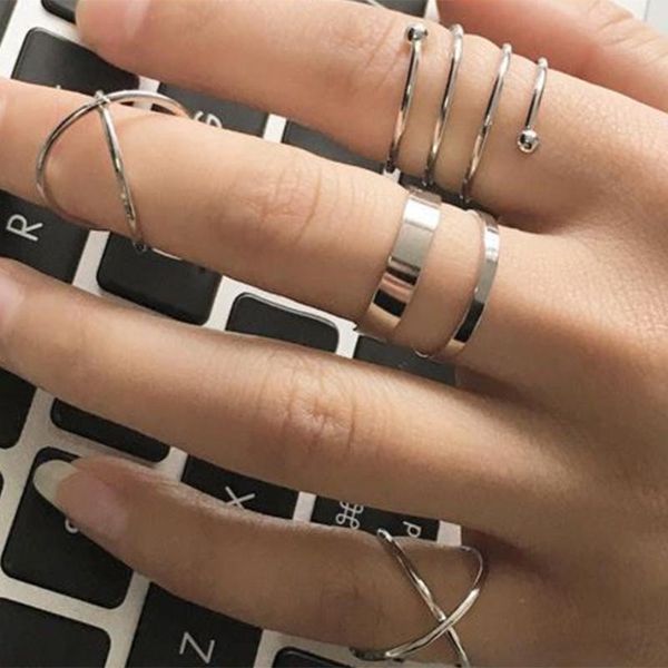 fashion 6pcs/set x shaped punk gold played alloy rings set stacking midi finger knuckle ring kit jewelry for women, Golden;silver
fashion 6pcs/set x shaped punk gold played alloy rings set stacking midi finger knuckle ring kit jewelry for women, Golden;silver