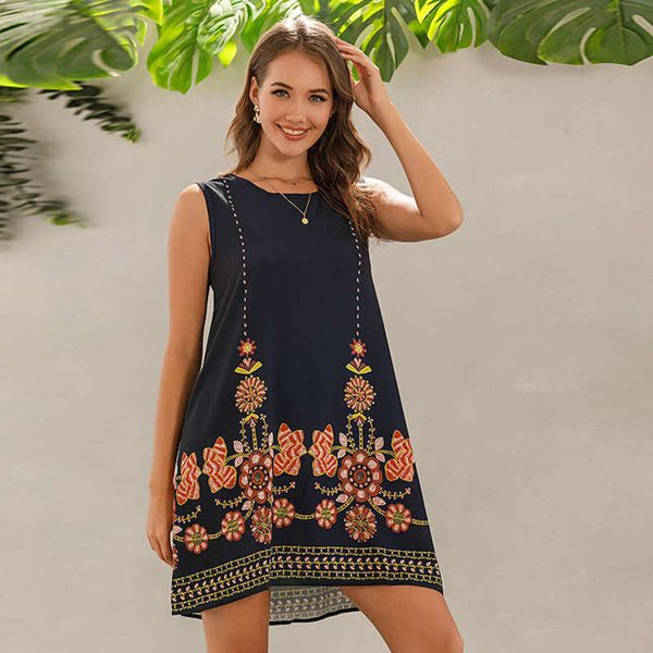 flower style 2020 national new positioning sleeveless loose dress for women, Black;gray
flower style 2020 national new positioning sleeveless loose dress for women, Black;gray