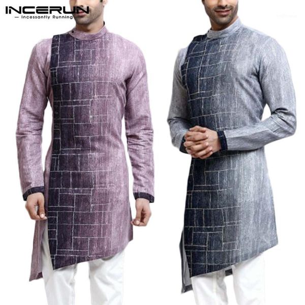 incerun vintage men shirt clothes long sleeve stand collar kurtas gradient tie-dye muslim male irregular long s-3xl1, White;black
incerun vintage men shirt clothes long sleeve stand collar kurtas gradient tie-dye muslim male irregular long s-3xl1, White;black