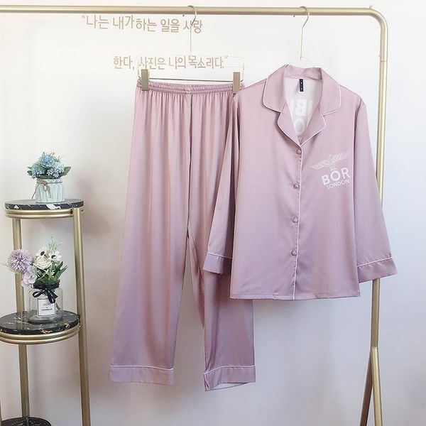 couple 2pcs faux silk pajamas suit cute cartoon eagle letter print home wear lounge autumn shirt&pant nightwear loose sleepwear1, Black;brown
couple 2pcs faux silk pajamas suit cute cartoon eagle letter print home wear lounge autumn shirt&pant nightwear loose sleepwear1, Black;brown