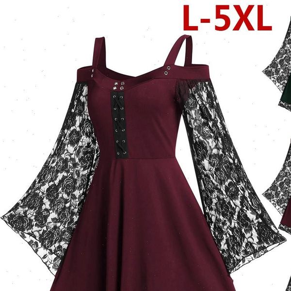 women ladies gothic steampunk mini dress fashion lace flared sleeve short dress v neck lace up loose dress plus size j30, Black;gray
women ladies gothic steampunk mini dress fashion lace flared sleeve short dress v neck lace up loose dress plus size j30, Black;gray