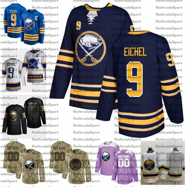 2021 reverse retro customize #9 jack eichel buffalo sabres jerseys golden edition camo veterans day fights cancer hockey jersey, Black;red
2021 reverse retro customize #9 jack eichel buffalo sabres jerseys golden edition camo veterans day fights cancer hockey jersey, Black;red