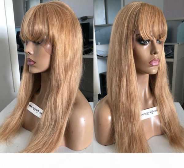9a grade honey blonde full lace wig with bang european virgin human hair natural color sliky straight gluelss lace front wigs ing, Black;brown
9a grade honey blonde full lace wig with bang european virgin human hair natural color sliky straight gluelss lace front wigs ing, Black;brown