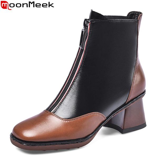 moonmeek 2020 new arrive genuine leather women brand boots med heels square toe winter shoes woman black beige zip ankle boots
moonmeek 2020 new arrive genuine leather women brand boots med heels square toe winter shoes woman black beige zip ankle boots
