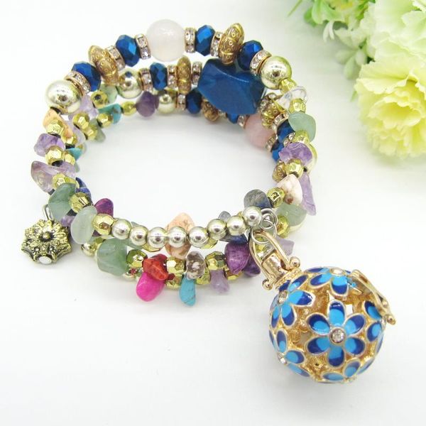 charm bracelets beautiful design stone chips and metal beads with epoxy floral locket cage pendant diy women`s perfume diffuser bracelet, Golden;silver
charm bracelets beautiful design stone chips and metal beads with epoxy floral locket cage pendant diy women`s perfume diffuser bracelet, Golden;silver