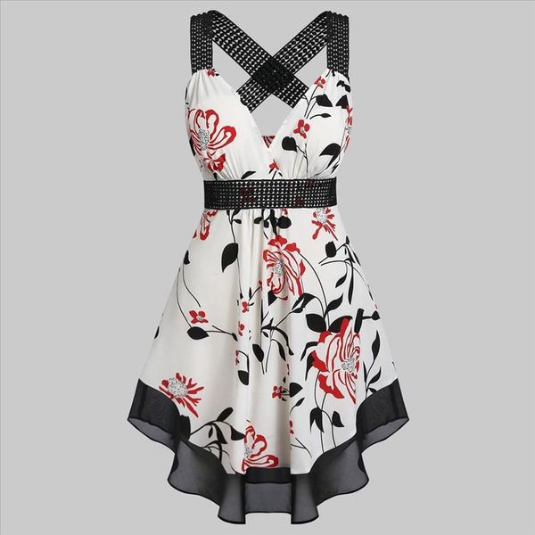 v neck womens and blouses plus size floral print tunic vest women sleeveless shirt summer beach blouse haut femme, White
v neck womens and blouses plus size floral print tunic vest women sleeveless shirt summer beach blouse haut femme, White