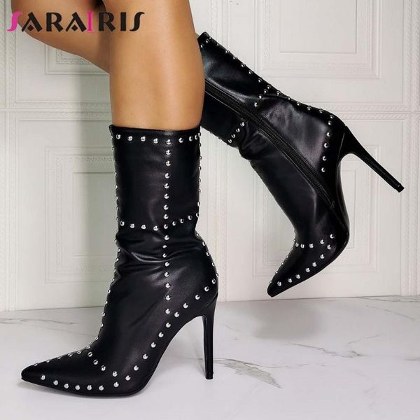 sarairis large size 36-43 ladies party designer boots ankle boots women pointed toe thin high heels rivet zip shoes woman, Black
sarairis large size 36-43 ladies party designer boots ankle boots women pointed toe thin high heels rivet zip shoes woman, Black