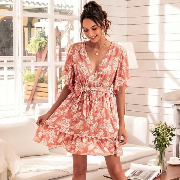 women chiffon dresses floral printing party short flare sleeve v-neck dress elegant knee-length dress loose daily1, Black;gray
women chiffon dresses floral printing party short flare sleeve v-neck dress elegant knee-length dress loose daily1, Black;gray