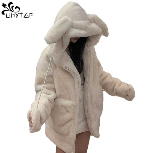 women's fur & faux uhytgf jacket women short coat autumn winter ear hooded female abrigo mujer invierno 959, Black
women's fur & faux uhytgf jacket women short coat autumn winter ear hooded female abrigo mujer invierno 959, Black