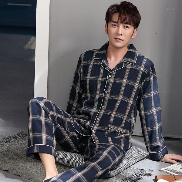 men's pajamas cotton long-sleeved thin section young men's casual simple plaid home service suit pigiama uomo pyjama homme 20201, Black;brown
men's pajamas cotton long-sleeved thin section young men's casual simple plaid home service suit pigiama uomo pyjama homme 20201, Black;brown