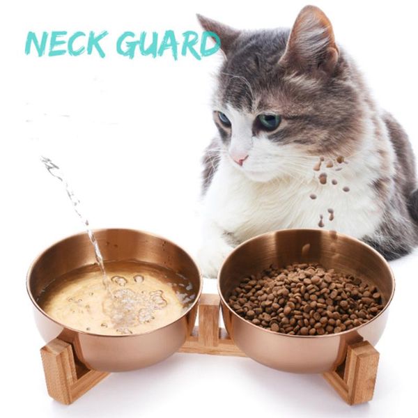 pet feeding bowl stainless steel dog cat feeder creative cat bowl water with 15 degree tilted wooden stand holder
pet feeding bowl stainless steel dog cat feeder creative cat bowl water with 15 degree tilted wooden stand holder