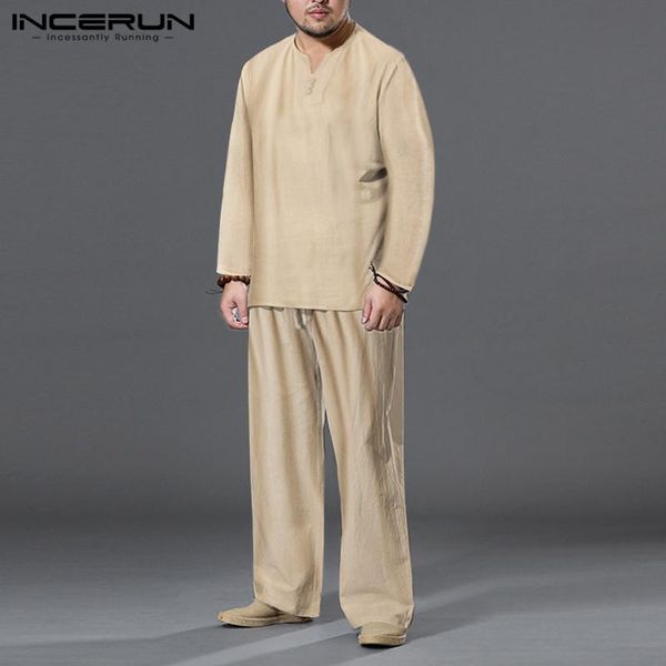 vintage solid suits incerun men long sleeve v neck drawstring pants 2 pieces chinese style cotton sets man autumn suits 5xl, Gray
vintage solid suits incerun men long sleeve v neck drawstring pants 2 pieces chinese style cotton sets man autumn suits 5xl, Gray
