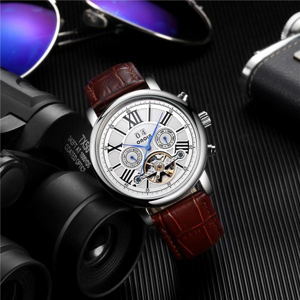 wristwatches onola brand watches fashion business men automatic mechanical date leather strap tourbillon wristwatch relogio, Slivery;brown
wristwatches onola brand watches fashion business men automatic mechanical date leather strap tourbillon wristwatch relogio, Slivery;brown
