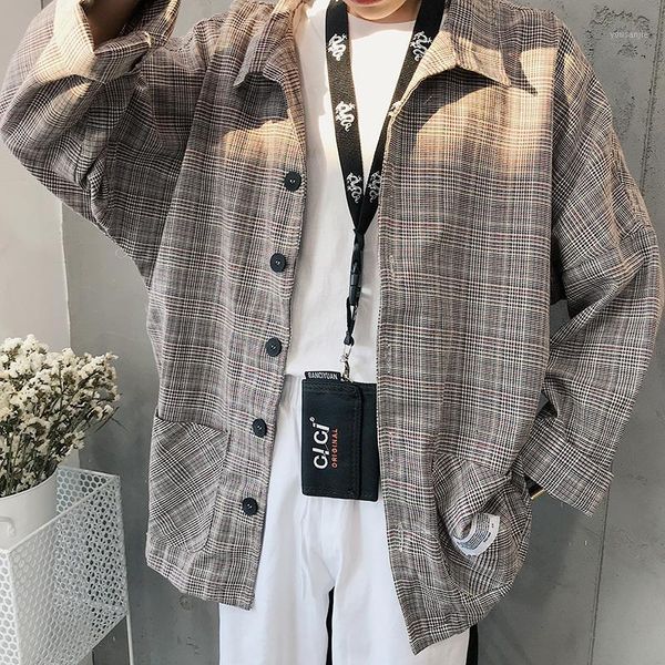 2018 japanese style men's lattice printing casual coats cotton clothes long sleeves loose fashion grey/khaki shirts size -2xl1, White;black
2018 japanese style men's lattice printing casual coats cotton clothes long sleeves loose fashion grey/khaki shirts size -2xl1, White;black