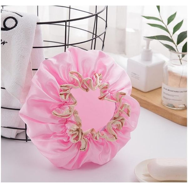 household double layer waterproof shower cap peva thickened women's shampoo bath household double layer at low prices f jllixs 
household double layer waterproof shower cap peva thickened women's shampoo bath household double layer at low prices f jllixs