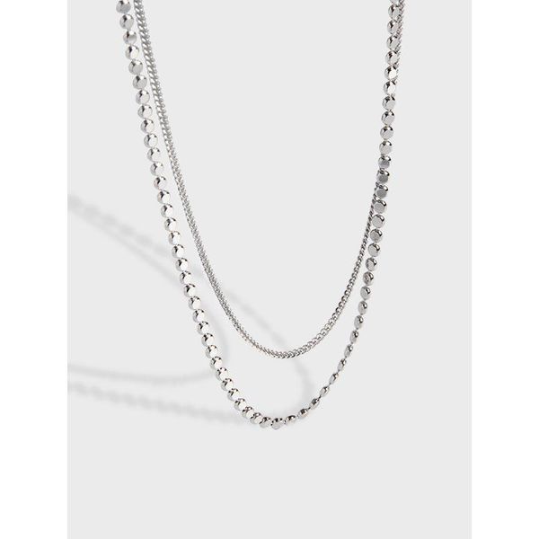 korean ins niche design light luxury simple temperament flat beads double s925 sterling silver necklace women's neck chain
korean ins niche design light luxury simple temperament flat beads double s925 sterling silver necklace women's neck chain