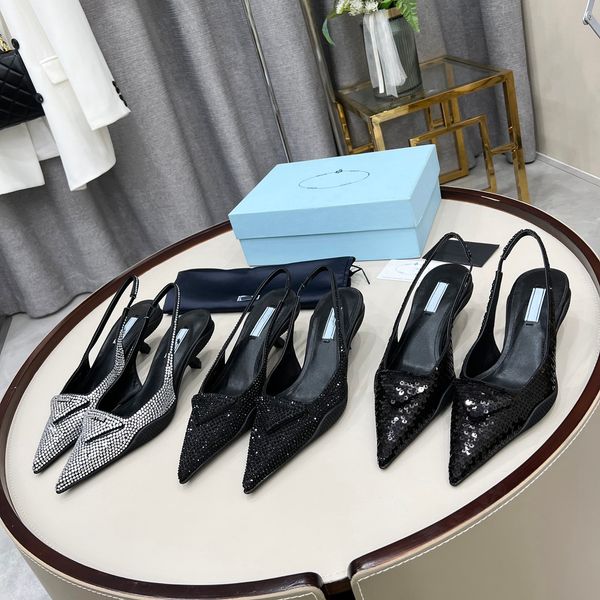 2022ss satin sling-back pumps sandals with crystal satin crystals series slippers triangle logo sandal loafers size 35-42, Black
2022ss satin sling-back pumps sandals with crystal satin crystals series slippers triangle logo sandal loafers size 35-42, Black
