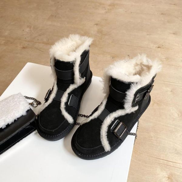 boots snow boot warm wool women's winter cow suede leather belt strap 2021 season style female fashion footwear lady shoes, Black
boots snow boot warm wool women's winter cow suede leather belt strap 2021 season style female fashion footwear lady shoes, Black