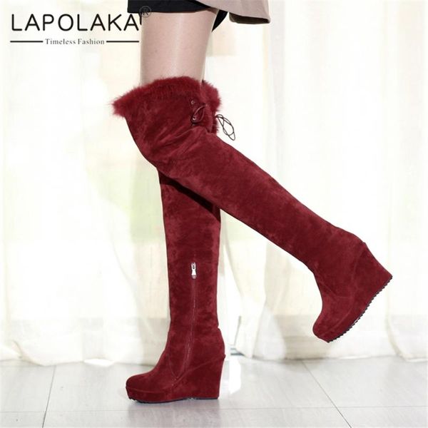 boots lapolaka 2021 design super high heels zipper warm snow women shoes cross-tied decoration long bootie lady, Black
boots lapolaka 2021 design super high heels zipper warm snow women shoes cross-tied decoration long bootie lady, Black