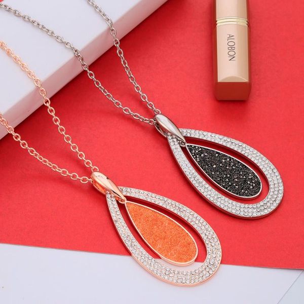 pendant necklaces large water droplets crystal around long necklace sweater chain decorative statement jewelry gift for women, Silver
pendant necklaces large water droplets crystal around long necklace sweater chain decorative statement jewelry gift for women, Silver
