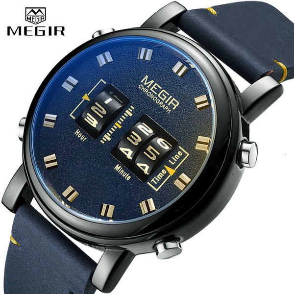 men's watch megir fashion creative leather strap sports quartz clock brand men's casual waterproof business watch relogio, Silver
men's watch megir fashion creative leather strap sports quartz clock brand men's casual waterproof business watch relogio, Silver