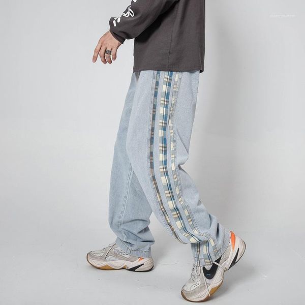 men's pants hip hop casual denim jeans men color block patchwork plaid streetwear harajuku pockets loose jean trousers male korean1, Black
men's pants hip hop casual denim jeans men color block patchwork plaid streetwear harajuku pockets loose jean trousers male korean1, Black