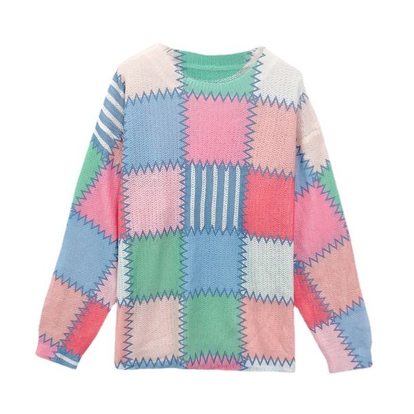 lady rainbow sweater women autumn wear korean version b loose slimming style age-reducing pullover knit long sleeve jumpers, White;black
lady rainbow sweater women autumn wear korean version b loose slimming style age-reducing pullover knit long sleeve jumpers, White;black