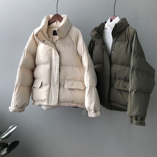 women's down & parkas stand collar puffy parka women bread and cotton padded jacket loose 2021 winter thickened lazy style coat, Black
women's down & parkas stand collar puffy parka women bread and cotton padded jacket loose 2021 winter thickened lazy style coat, Black