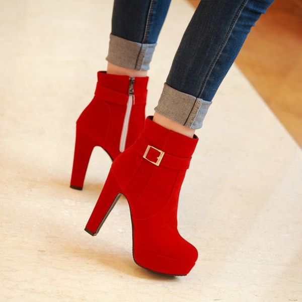 new fashion autumn scrub buckle women ultra high heels platform thick heel martin boots women's shoes c0202, Black
new fashion autumn scrub buckle women ultra high heels platform thick heel martin boots women's shoes c0202, Black