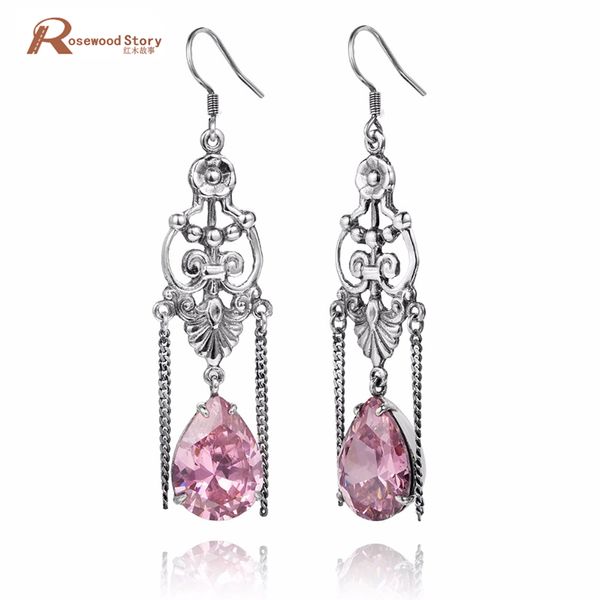 fashion vintage earrings for women jewelry pink cz stone 925 silver crystal earrings long tassel drop earrings dangle brincos, Black
fashion vintage earrings for women jewelry pink cz stone 925 silver crystal earrings long tassel drop earrings dangle brincos, Black