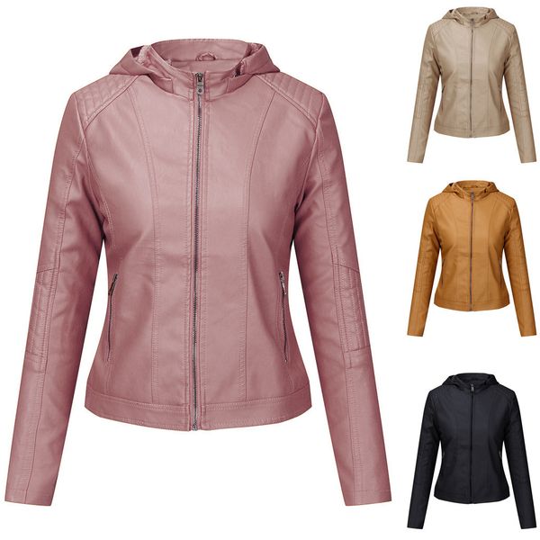 2021 new leather same cap autumn and winter short warm leisure female jacket wkah, Black
2021 new leather same cap autumn and winter short warm leisure female jacket wkah, Black