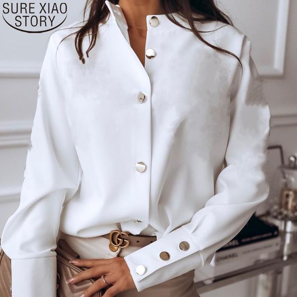 2021 autumn fashion long sleeve blouses women stand collar solid white shirts elegant womens clothing blusas mujer 10619
2021 autumn fashion long sleeve blouses women stand collar solid white shirts elegant womens clothing blusas mujer 10619