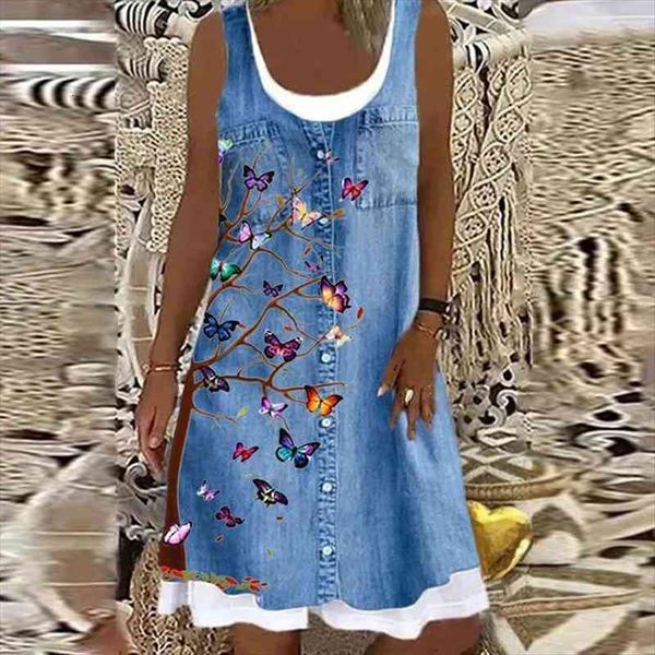 summer casual women loose denim style dress oversized 4xl round neck print beach dress lady sleeveless hollow outdoor slim, Black;gray
summer casual women loose denim style dress oversized 4xl round neck print beach dress lady sleeveless hollow outdoor slim, Black;gray