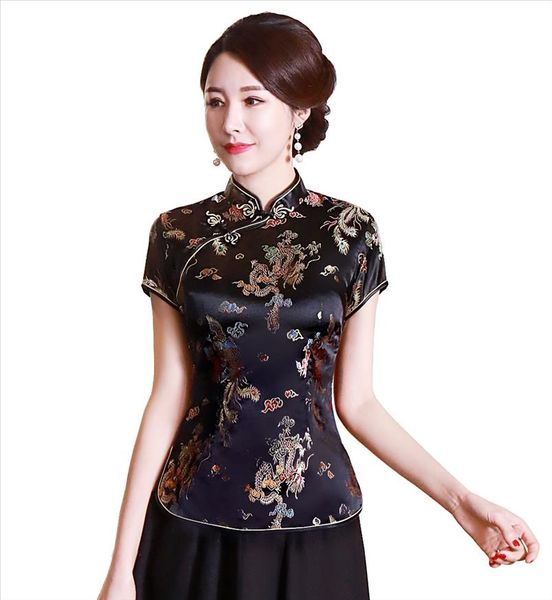 shanghai story новая продажа женская cheongsam top tradsific китайская искусственная шелковая рубашка атлас-топ-дракона и phoenix blouse top, White
shanghai story новая продажа женская cheongsam top tradsific китайская искусственная шелковая рубашка атлас-топ-дракона и phoenix blouse top, White