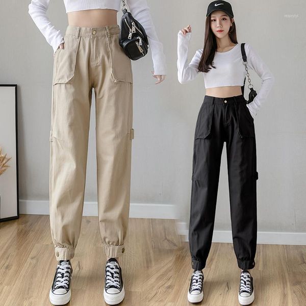 women's cargo pants ribbon pocket jogger elastic waist high streetwear overalls pant females trousers1, Black;white
women's cargo pants ribbon pocket jogger elastic waist high streetwear overalls pant females trousers1, Black;white