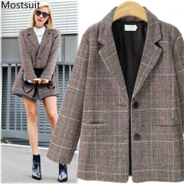 vintage fashion plaid women blazers jackets autumn winter single breasted notched pockets casual blazers coats coffee grey 20201, White;black
vintage fashion plaid women blazers jackets autumn winter single breasted notched pockets casual blazers coats coffee grey 20201, White;black