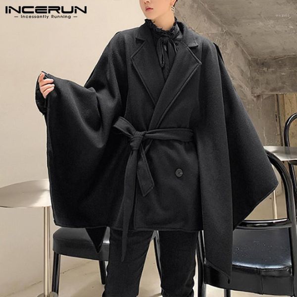 incerun fashion men cloak coats turn down collar loose solid button poncho streetwear 2020 lace up trench cape chic mens jackets1, Tan;black
incerun fashion men cloak coats turn down collar loose solid button poncho streetwear 2020 lace up trench cape chic mens jackets1, Tan;black