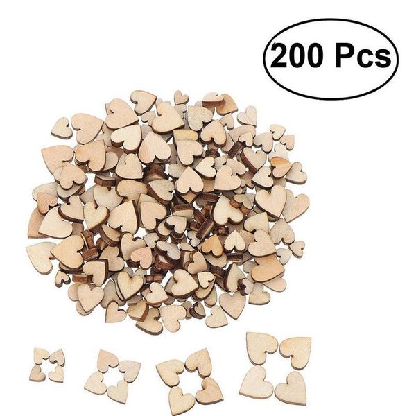 200pcs Wooden Heart Confetti For Craft Wedding Party Favor Baby Shower Decor Diy Table Scatter Birthday De Sqcjkh