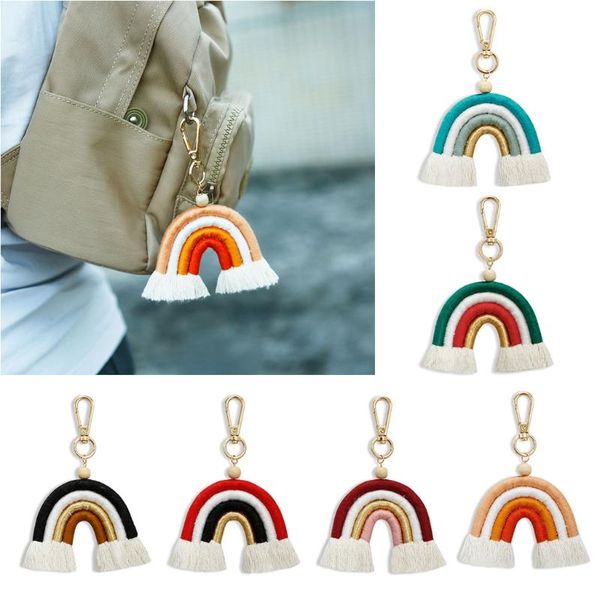 1 pc rainbow car keychain braided rope key chain women men trinket car bag charm pendant decoration mini key ring 6 styles, Silver
1 pc rainbow car keychain braided rope key chain women men trinket car bag charm pendant decoration mini key ring 6 styles, Silver