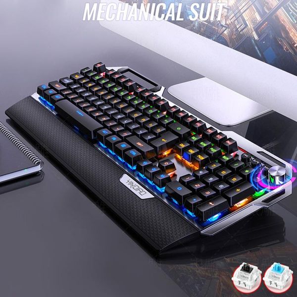 104keys usb 7 color rgb aluminum alloy esports gaming keyboard with mobile phone stand volume adjustment knob
104keys usb 7 color rgb aluminum alloy esports gaming keyboard with mobile phone stand volume adjustment knob