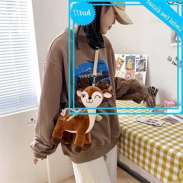 cute female sika deer plush toy fawn doll bag
cute female sika deer plush toy fawn doll bag