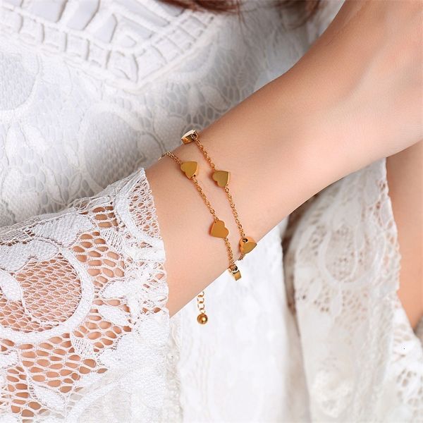 simple design stainless steel charm 2 new layers rose gold link chain mini hearts lover bracelet fashion sweety style fo u5ol, Black
simple design stainless steel charm 2 new layers rose gold link chain mini hearts lover bracelet fashion sweety style fo u5ol, Black