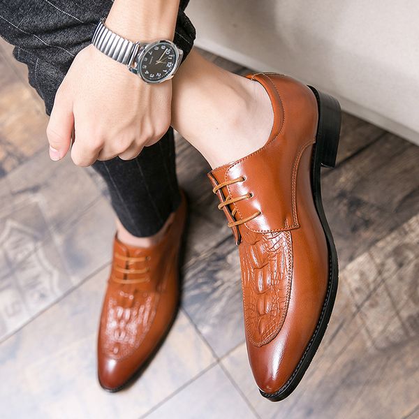 2020 the new 2020 autumn new mens shoes korean leather shoes business formal wear leisure tip crocodile british wedding shoes tide, Black
2020 the new 2020 autumn new mens shoes korean leather shoes business formal wear leisure tip crocodile british wedding shoes tide, Black