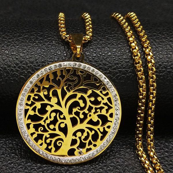 chains 2021 fashion tree of life crystal stainless steel necklace for women gold color necklaces pendants jewelry gargantilla n18791s05, Silver
chains 2021 fashion tree of life crystal stainless steel necklace for women gold color necklaces pendants jewelry gargantilla n18791s05, Silver