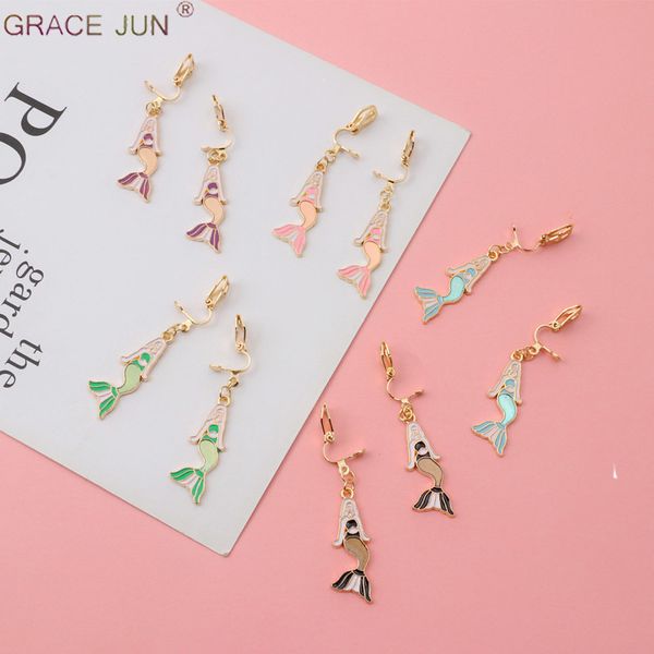 grace jun enamel mermaid shape clip on pierced for women fashion luxury jewelry no ear hole earrings 2019, Golden
grace jun enamel mermaid shape clip on pierced for women fashion luxury jewelry no ear hole earrings 2019, Golden