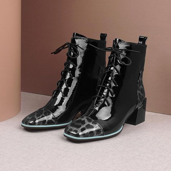 boots plus size 34-41 women's genuine leather leopard patchwork ankle thick high heel lace-up autumn short booties comfortable female, Black
boots plus size 34-41 women's genuine leather leopard patchwork ankle thick high heel lace-up autumn short booties comfortable female, Black