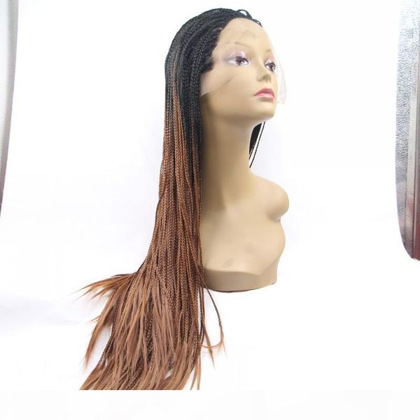 natural hairline synthetic lace front wig ombre brown color braided box braids wig with baby hair braided wigs, Black
natural hairline synthetic lace front wig ombre brown color braided box braids wig with baby hair braided wigs, Black