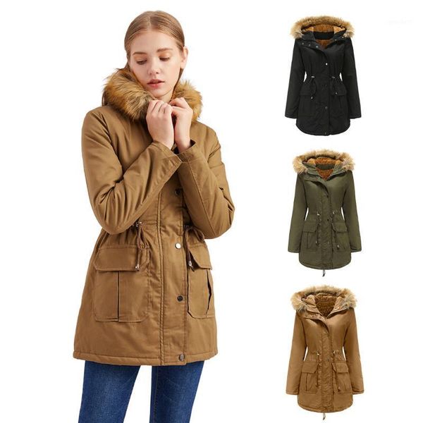 men's down & parkas 2021 fashionable warm cotton liner hooded coat winter jacket women adjustable waist fur collar parka1, Black
men's down & parkas 2021 fashionable warm cotton liner hooded coat winter jacket women adjustable waist fur collar parka1, Black