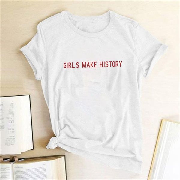 girls make history letters print women t shirt cotton casual funny t shirt women for lady short sleeve tee ropa de, White
girls make history letters print women t shirt cotton casual funny t shirt women for lady short sleeve tee ropa de, White